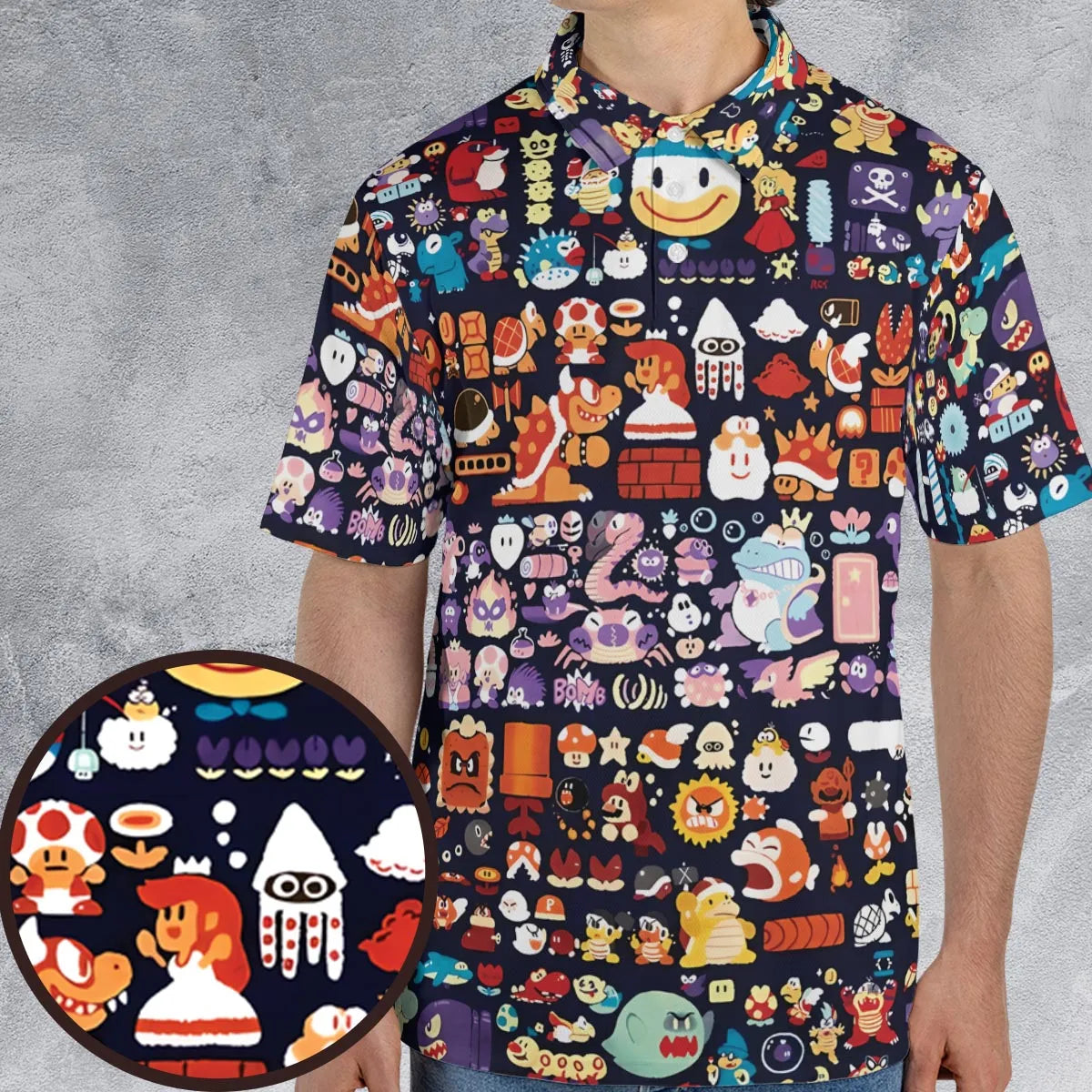 Mario Colors Super Mario AOP Men/Women Polo Shirt