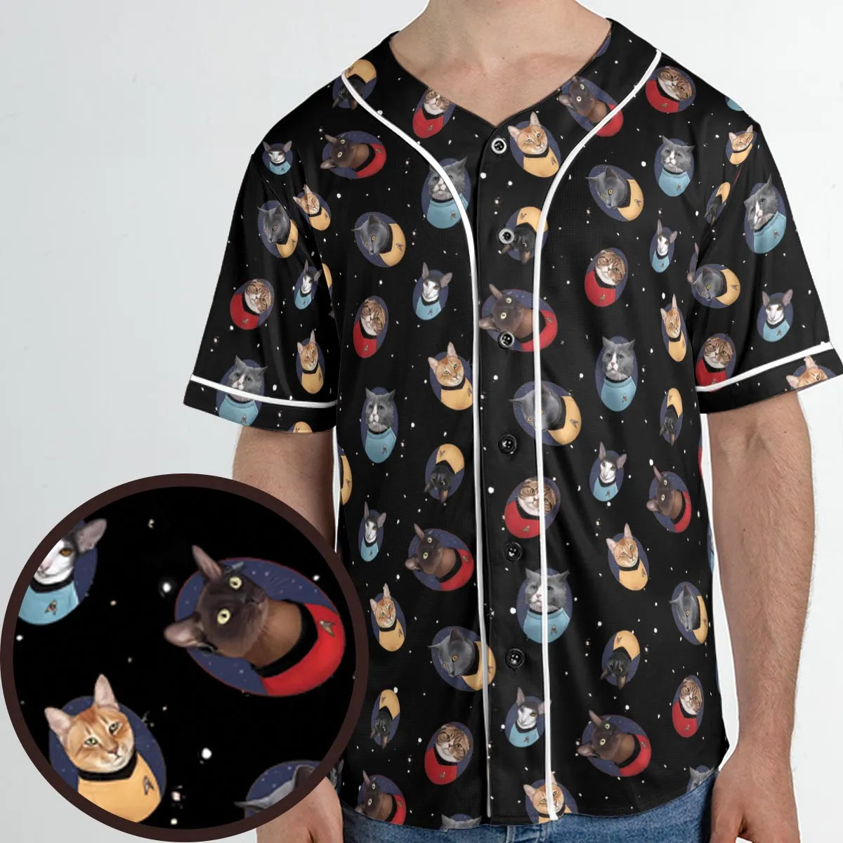 Live Long and Paws-purr Star Trek Unisex Baseball Jersey