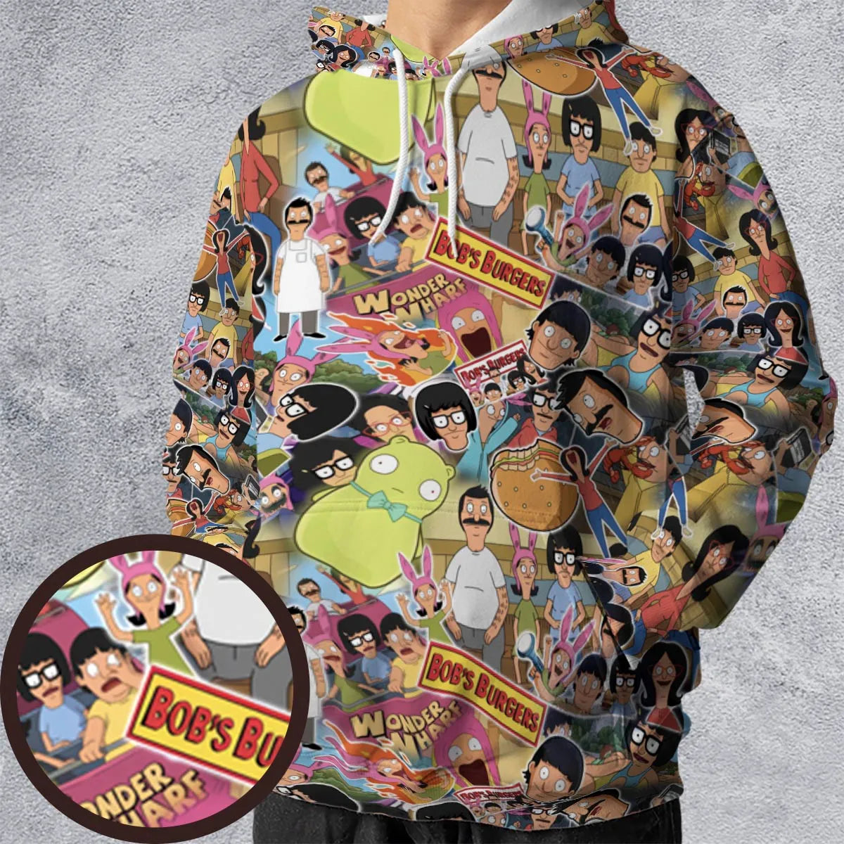 Bob's Burger Wonder Wharf All-over Print Hoodie