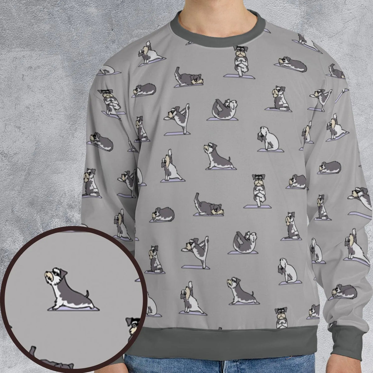 Miniature Schnauzer Yoga Pattern All-over Print Sweatshirt
