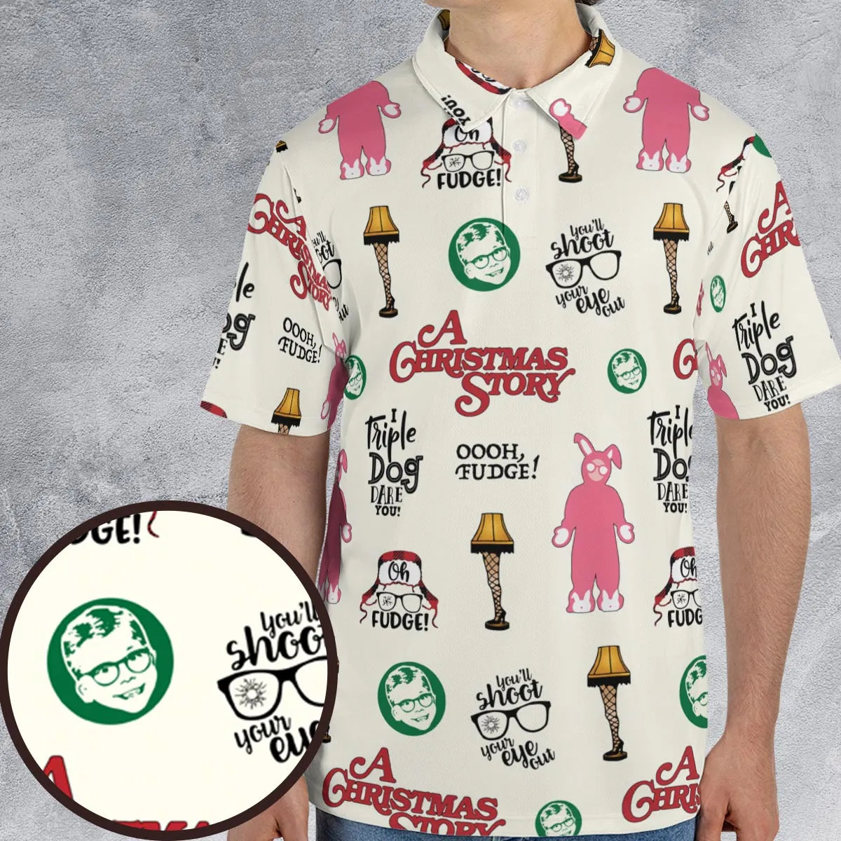 A Christmas Story Pattern AOP Men/Women Polo Shirt