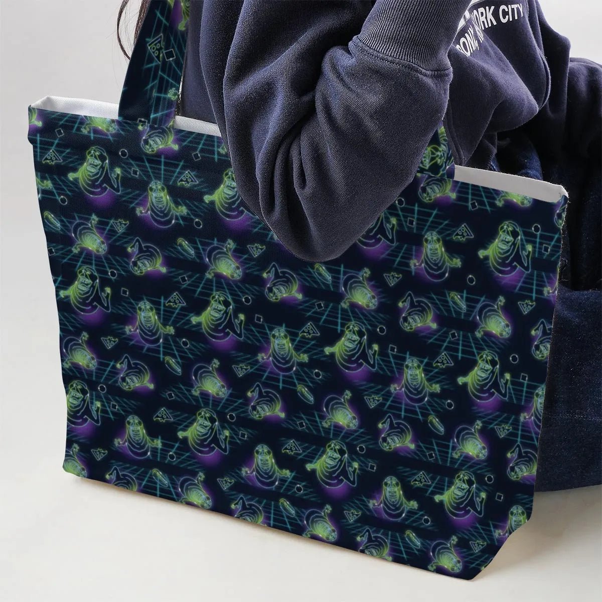 The Real Ghostbusters Slimer Classics Retro Large Tote Bag