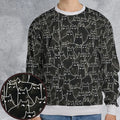 Suspicious Cats Funny Cat All-over Print Sweatshirt