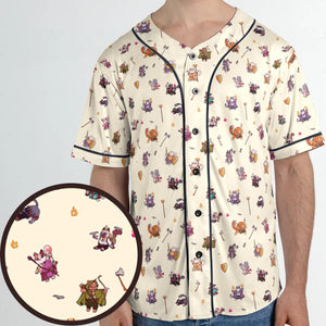 Cats In DnD Pattern Unisex Baseball Jersey