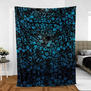 Blue Key Heart Kingdom Hearts Fleece Blanket