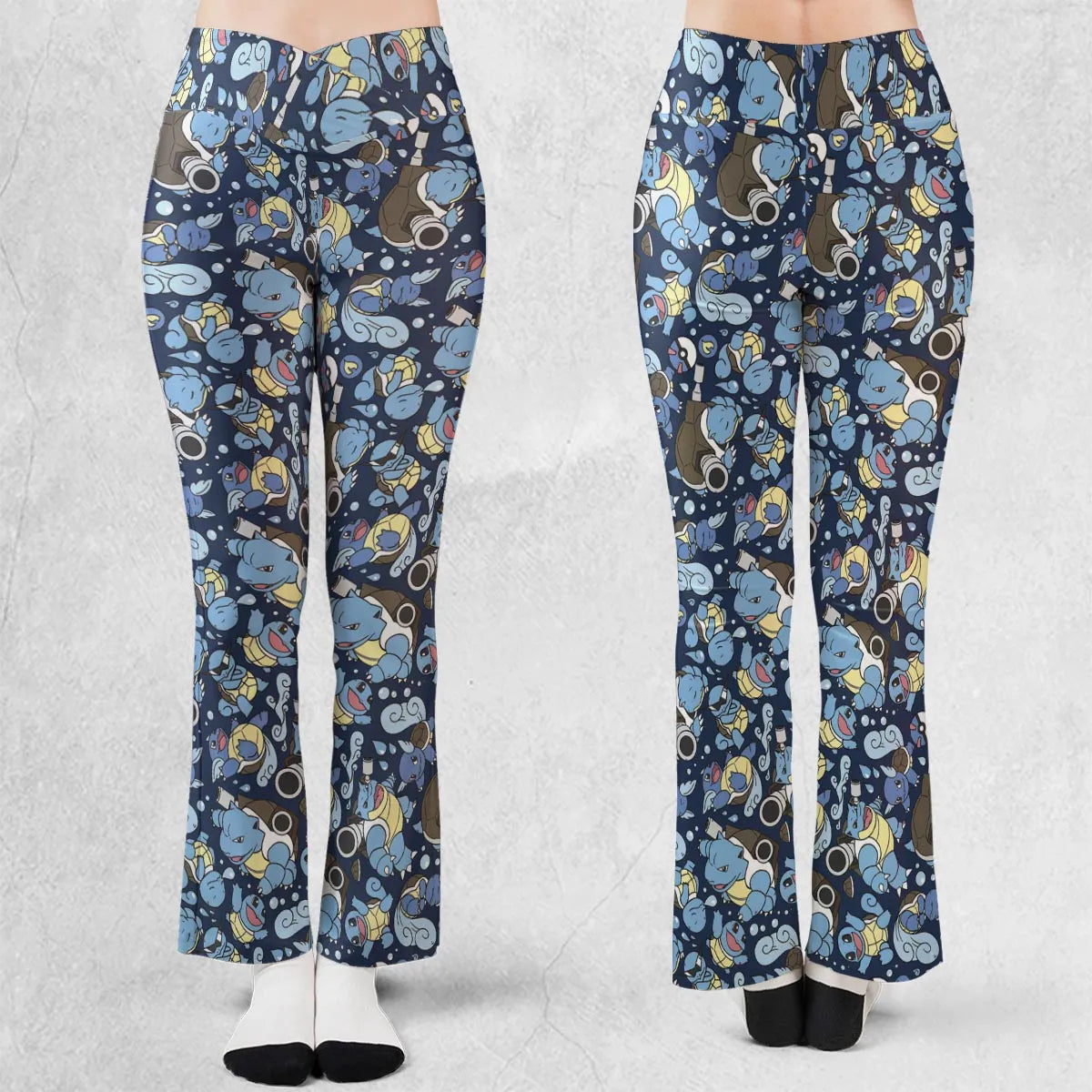 Blastoise Wartortle Squirtle Pokemon Pattern Flare Leggings