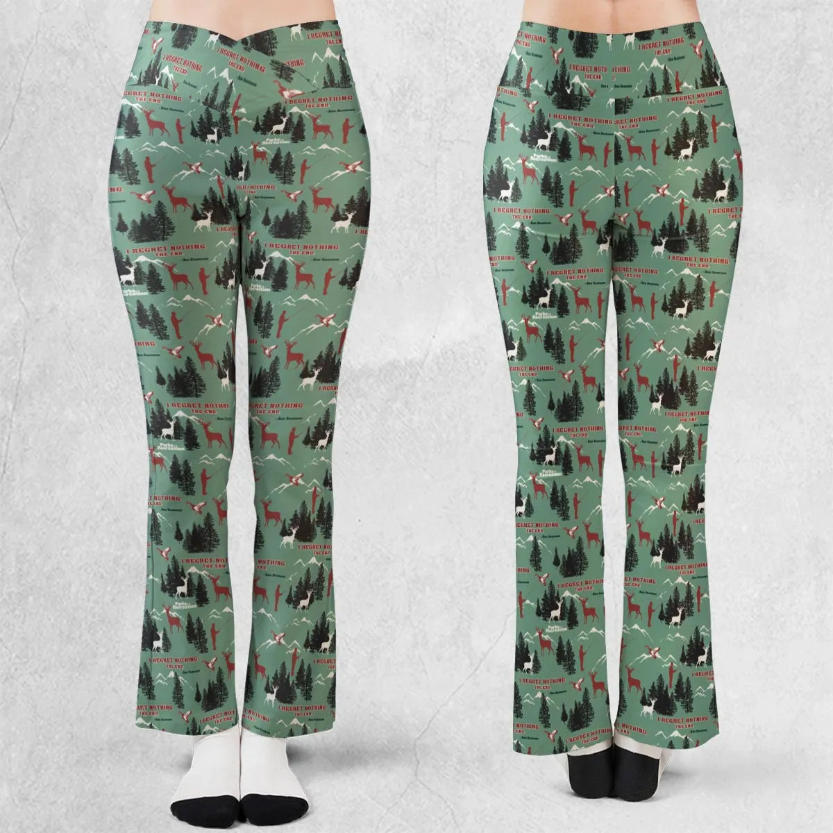 I Regret Nothing Park And Recreation Flare Leggings