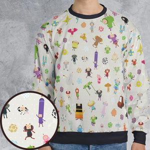 Cute Characters Katamari All-over Print Sweatshirt