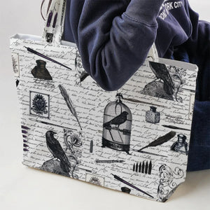 Nevermore The Raven Edgar Allan Poe Large Tote Bag