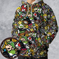Super Mario Characters All In One Pattern All-over Print Hoodie
