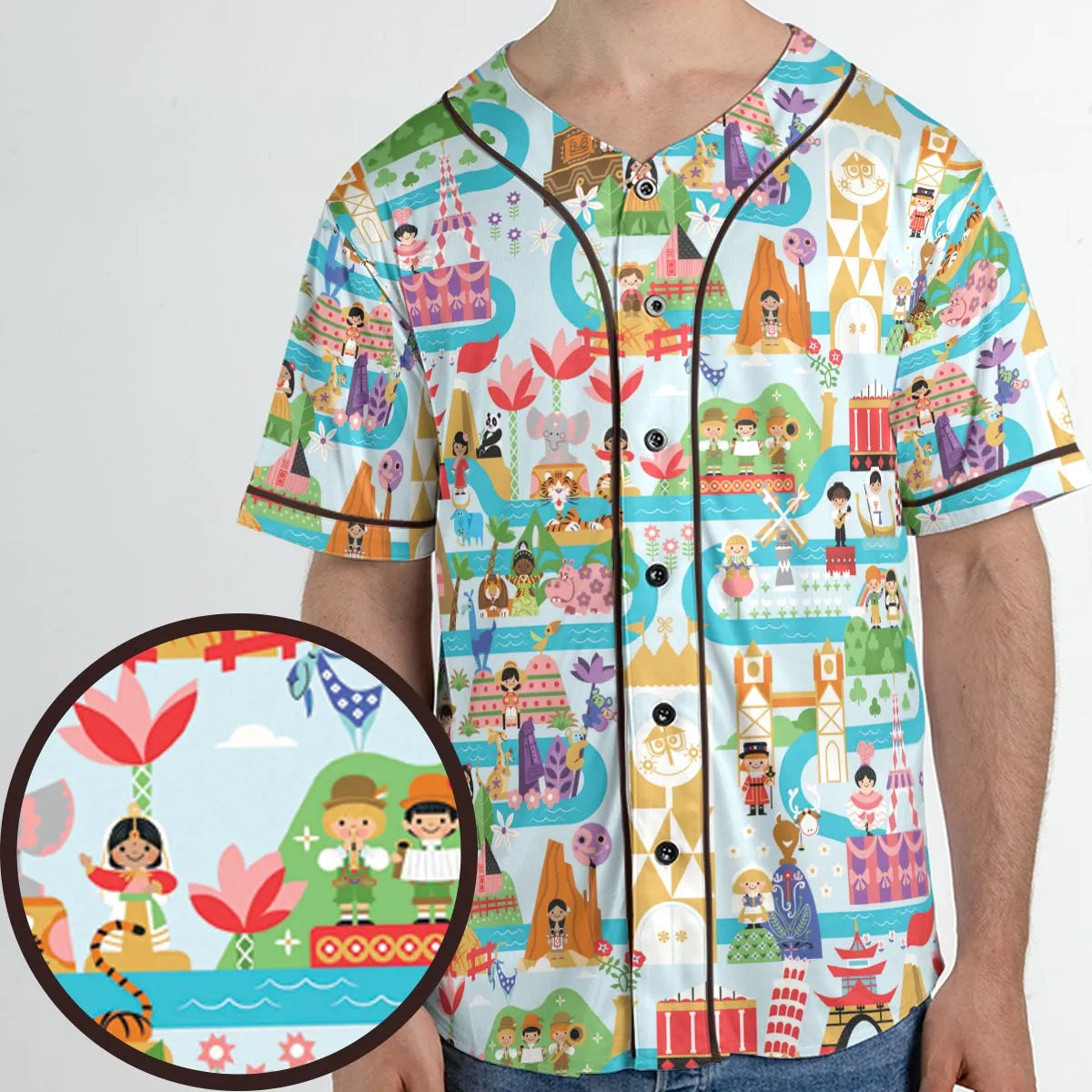 It's Small World Map Unisex Baseball Jersey