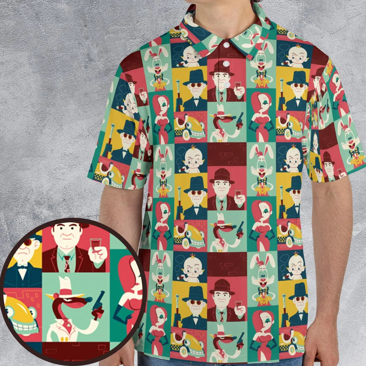 Toontown Threads Who Framed Roger Rabbit AOP Men/Women Polo Shirt