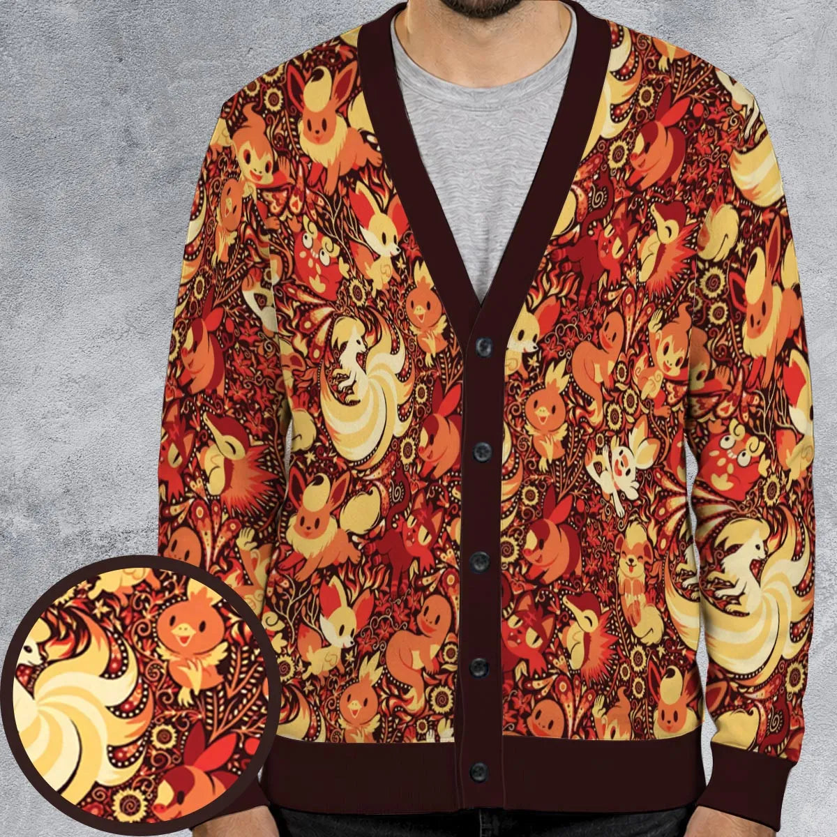 Pokemon Fire Pattern Cardigan