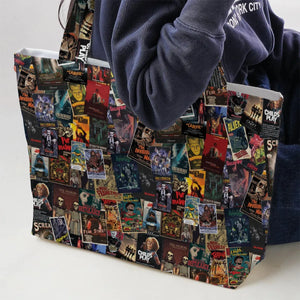 Vintage Horror Pattern Large Tote Bag