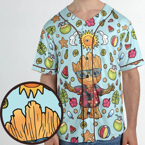 Summer Galaxy Groot Unisex Baseball Jersey