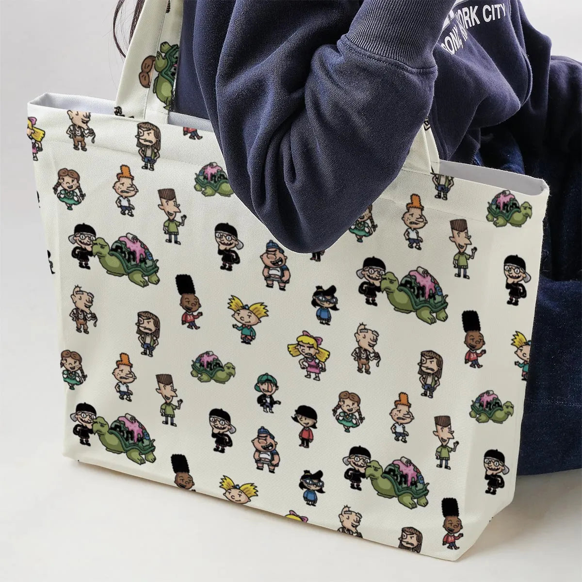 Hey Arnold Characters Large Tote Bag