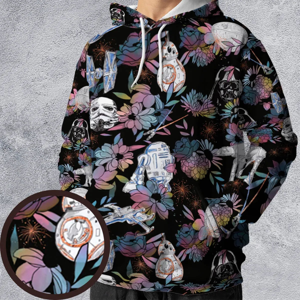 Floral Wars Dark Side Star Wars Pattern All-over Print Hoodie