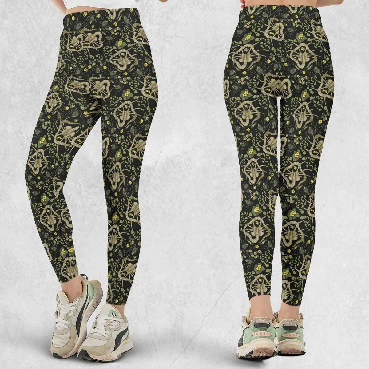 Facehugger Flower Pattern Alien Legging