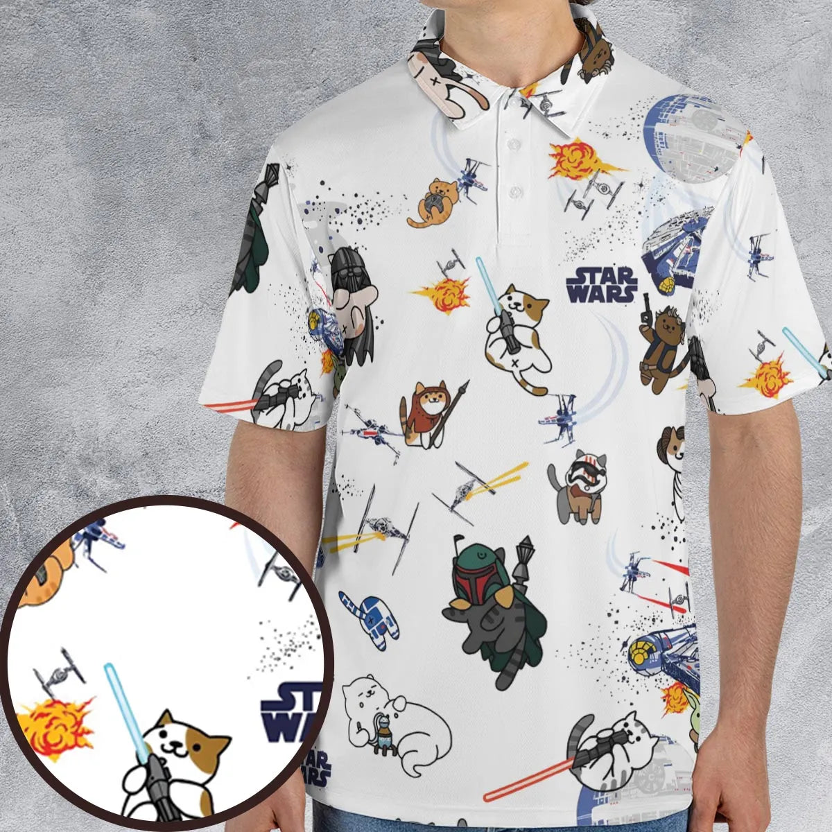 Star Wars Cats AOP Men/Women Polo Shirt
