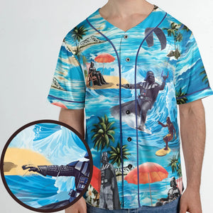 Darth Vader Surfing Unisex Baseball Jersey