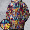 Retro Mansion Collage All-over Print Hoodie