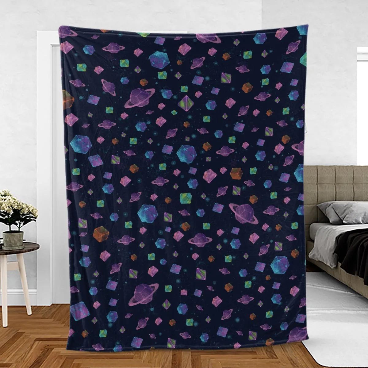 Galaxy Of Dices DnD Pattern Fleece Blanket