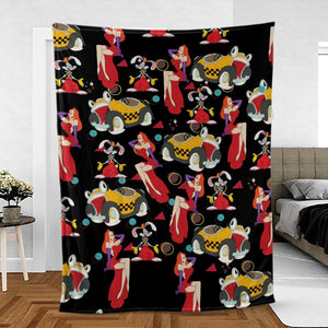 Retro 90s Jessica Rabbit Roger Rabbit Fleece Blanket