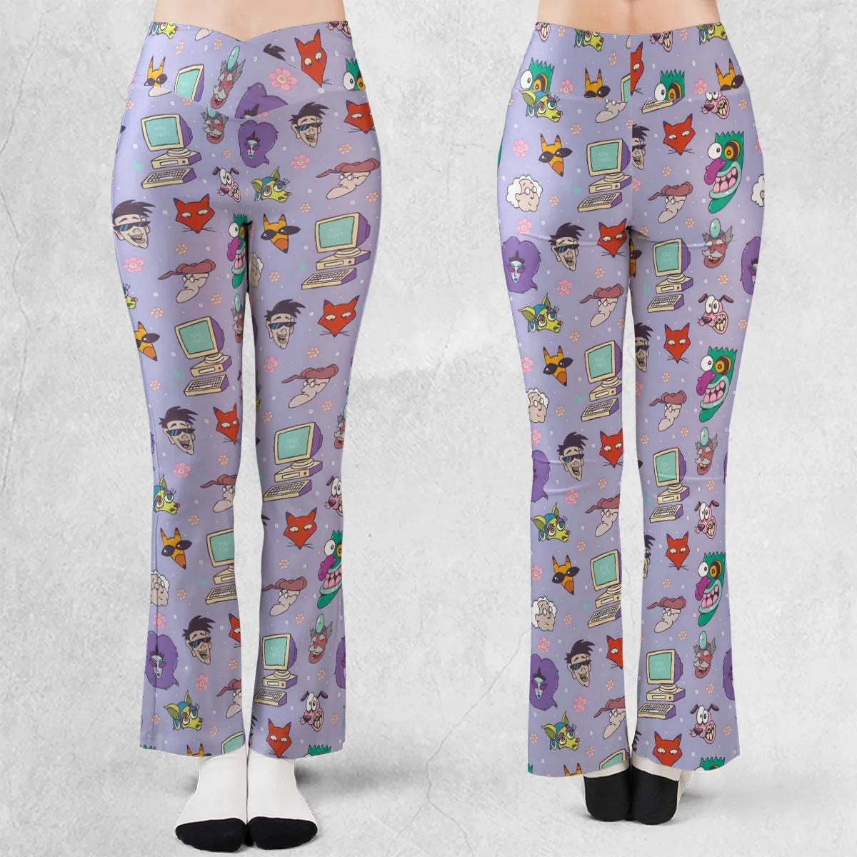 Floral Courage Courage the Cowardly Dog Flare Leggings