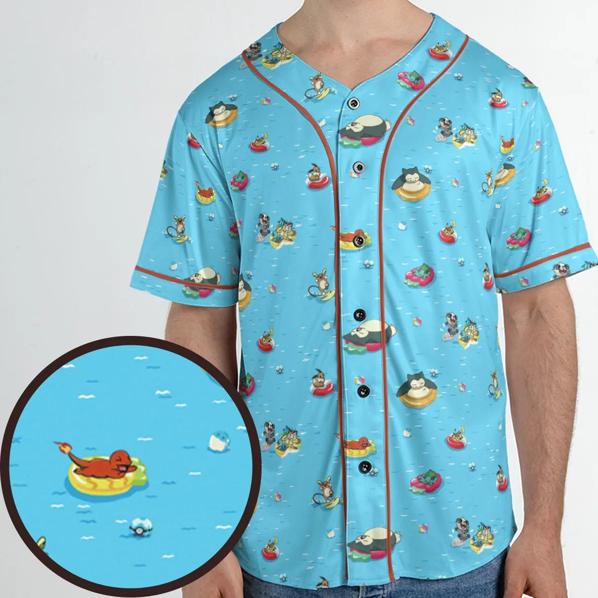 Pokemon Sunny Days Sea Swim Unisex Baseball Jersey