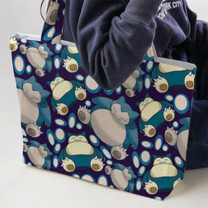 Snorlax Pokemon Large Tote Bag