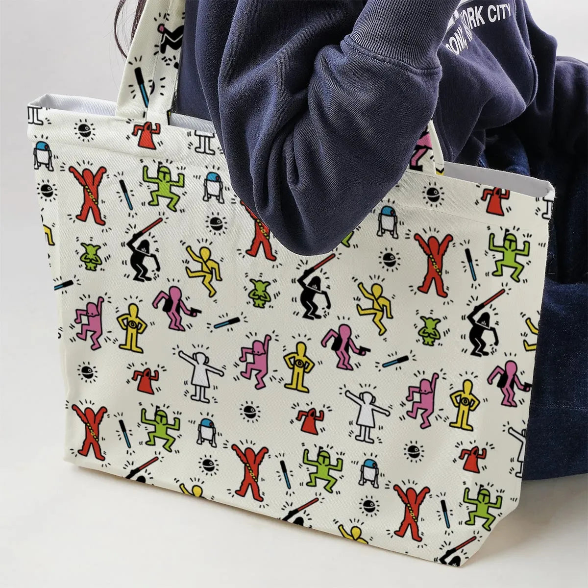 Pop Wars Star Wars Pop Art Pattern Large Tote Bag