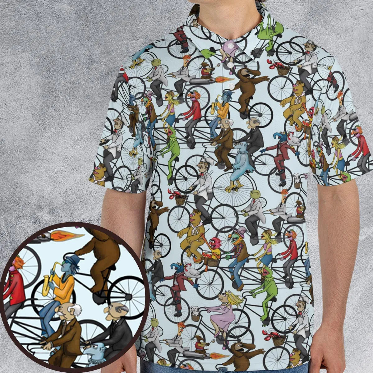 Tour De Muppet The Muppet Movie AOP Men/Women Polo Shirt
