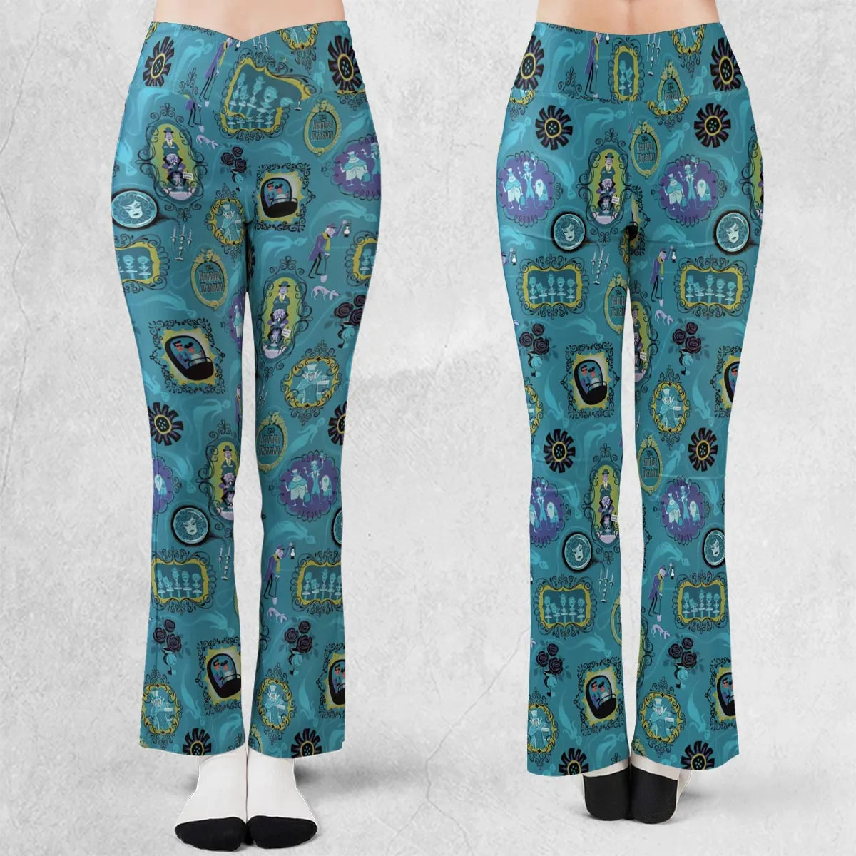 Haunted Mansion Pattern Flare Leggings