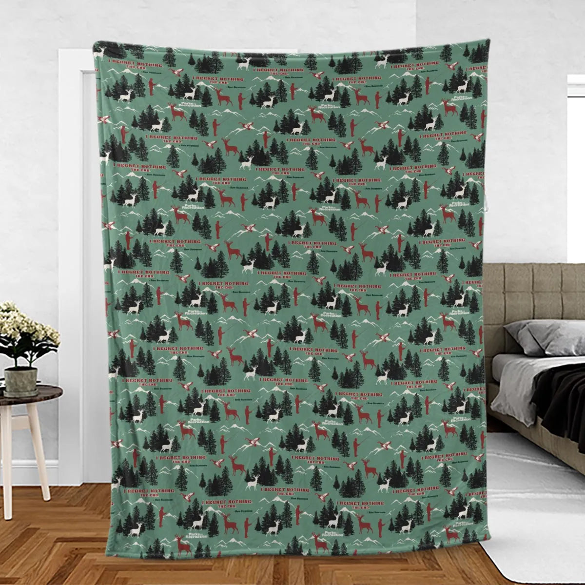 I Regret Nothing Park And Recreation Fleece Blanket