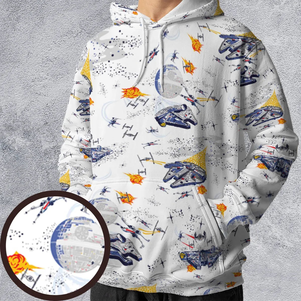 Millennium Falcon Patterns Star Wars All-over Print Hoodie