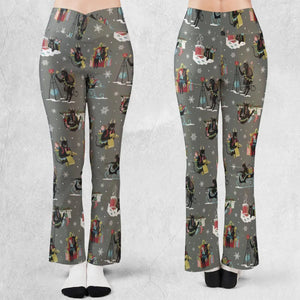 Unusual Christmas Krampus Flare Leggings