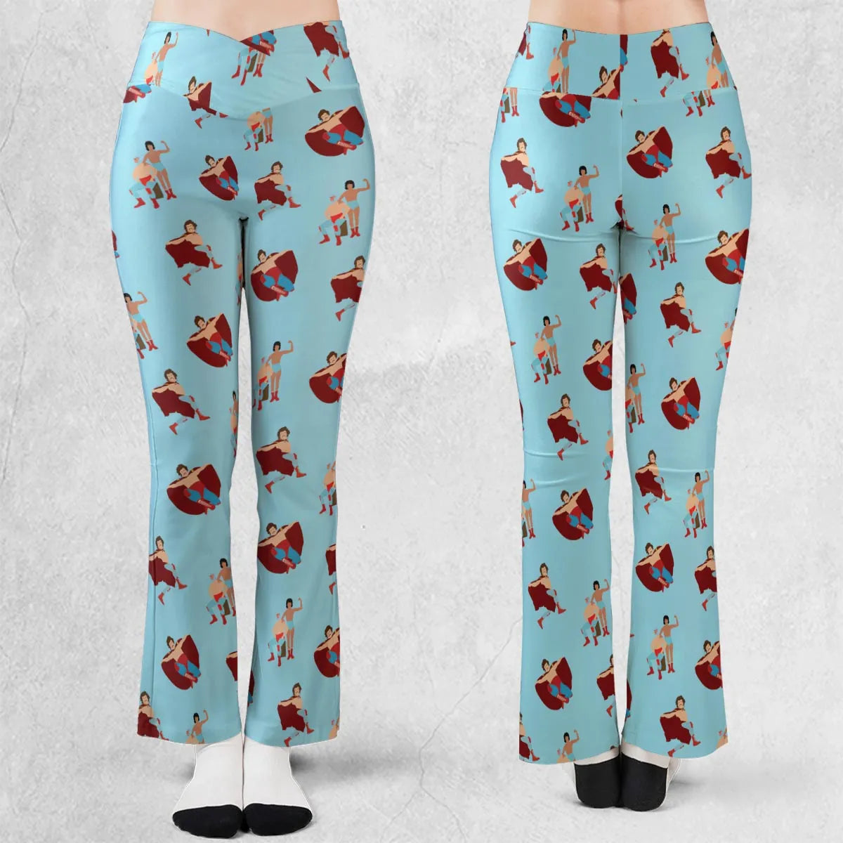 Wrestle Style Nacho Libre Flare Leggings