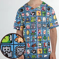 Mario Pixel Super Mario Pattern Unisex Baseball Jersey