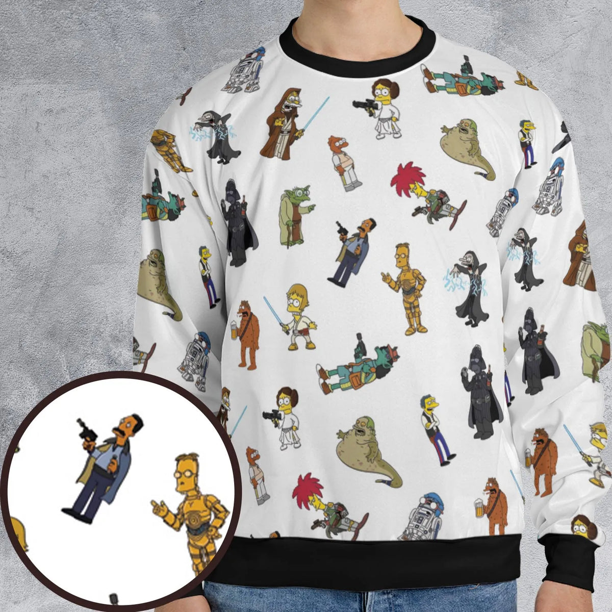 Simpsons Star Wars Mashup All-over Print Sweatshirt