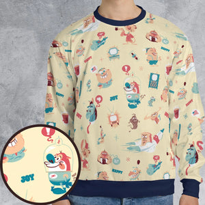 Ren and Stimpy Pattern All-over Print Sweatshirt
