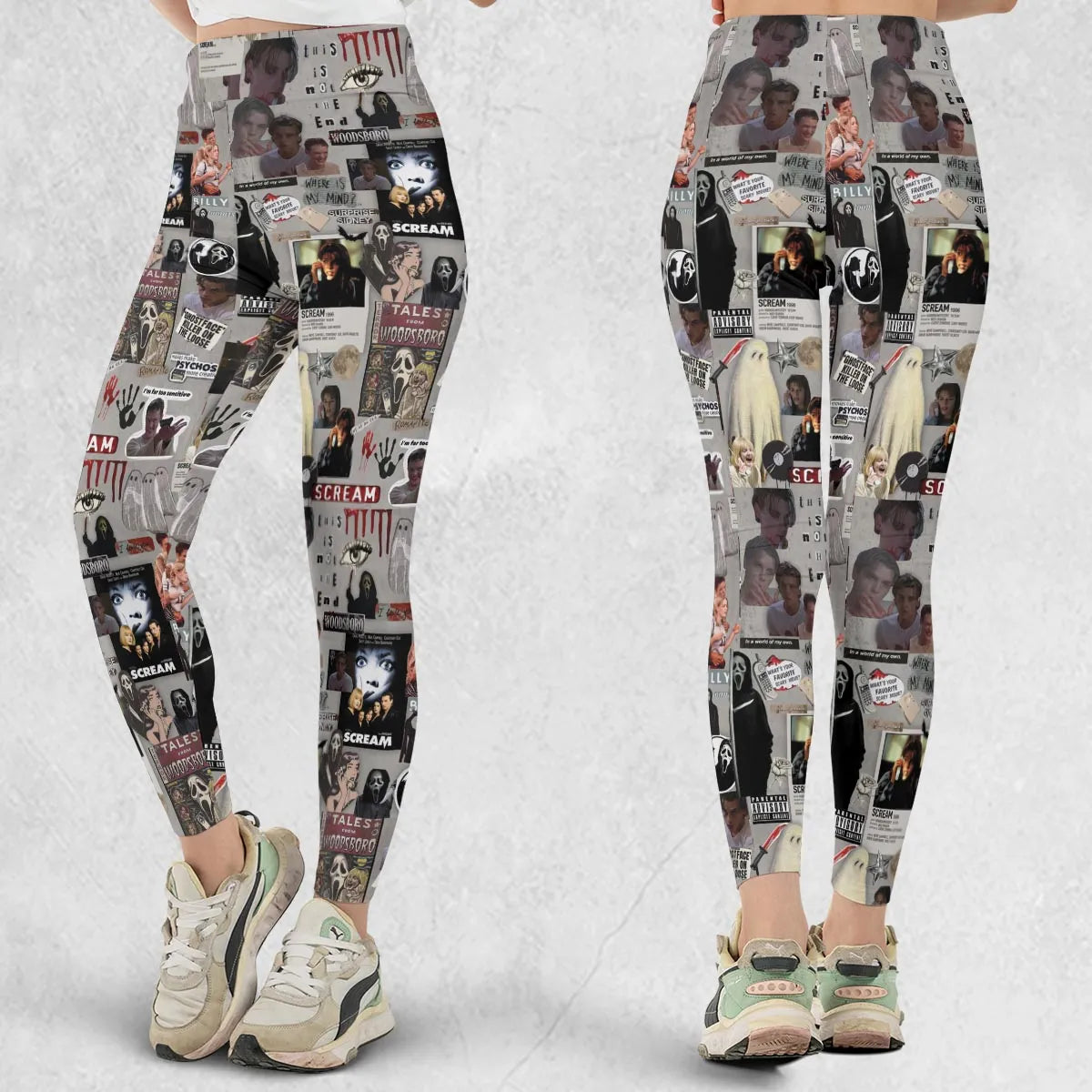 Crime Scene Scream Aesthetic Pattern Legging