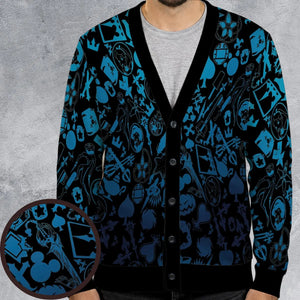 Blue Key Heart Kingdom Hearts Cardigan