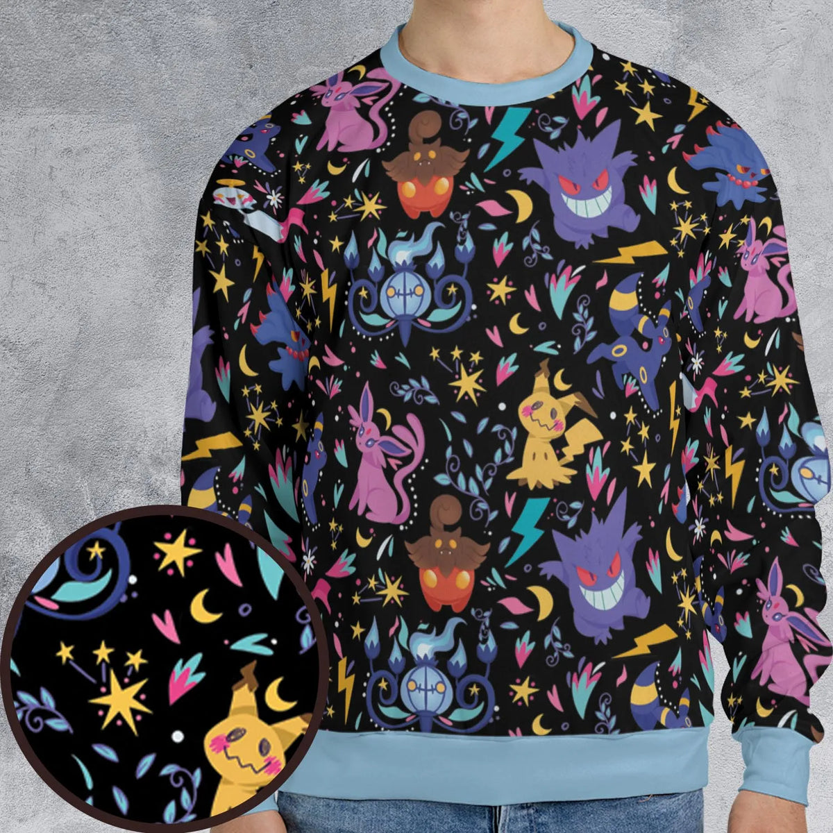 Ghost Buddies Cottagecore Pokemon Patterns All-over Print Sweatshirt