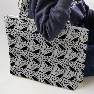 Nevermore The Raven Edgar Allan Poe Pattern Large Tote Bag