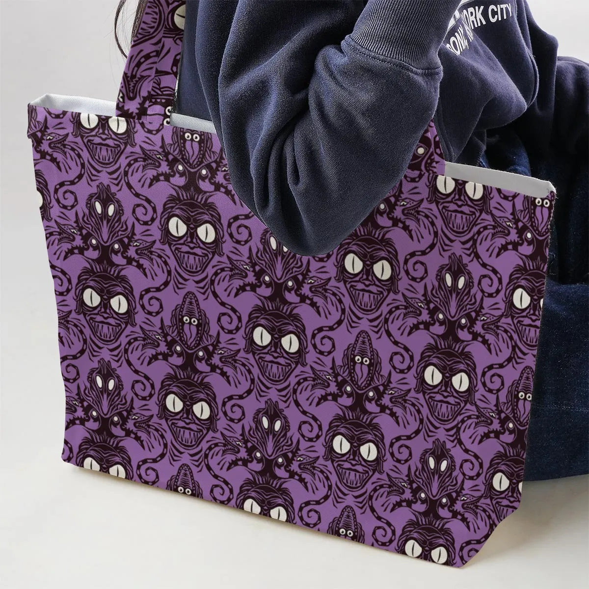 Beetlejuice Haunted Mansion Themed Large Tote Bag