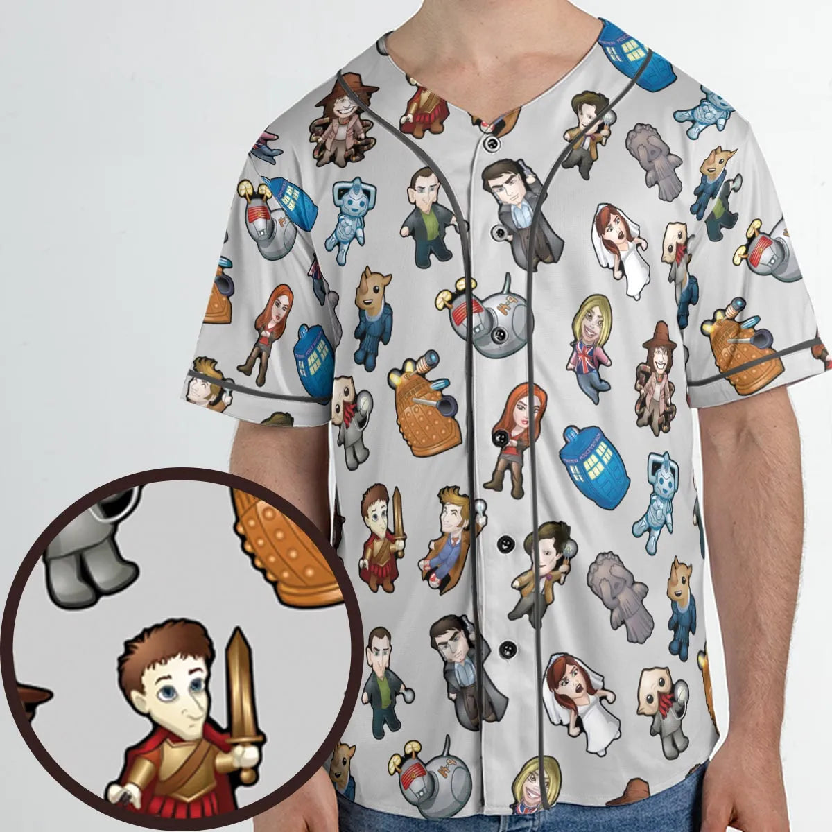 Cartoon Who Doctor Who Unisex Baseball Jersey
