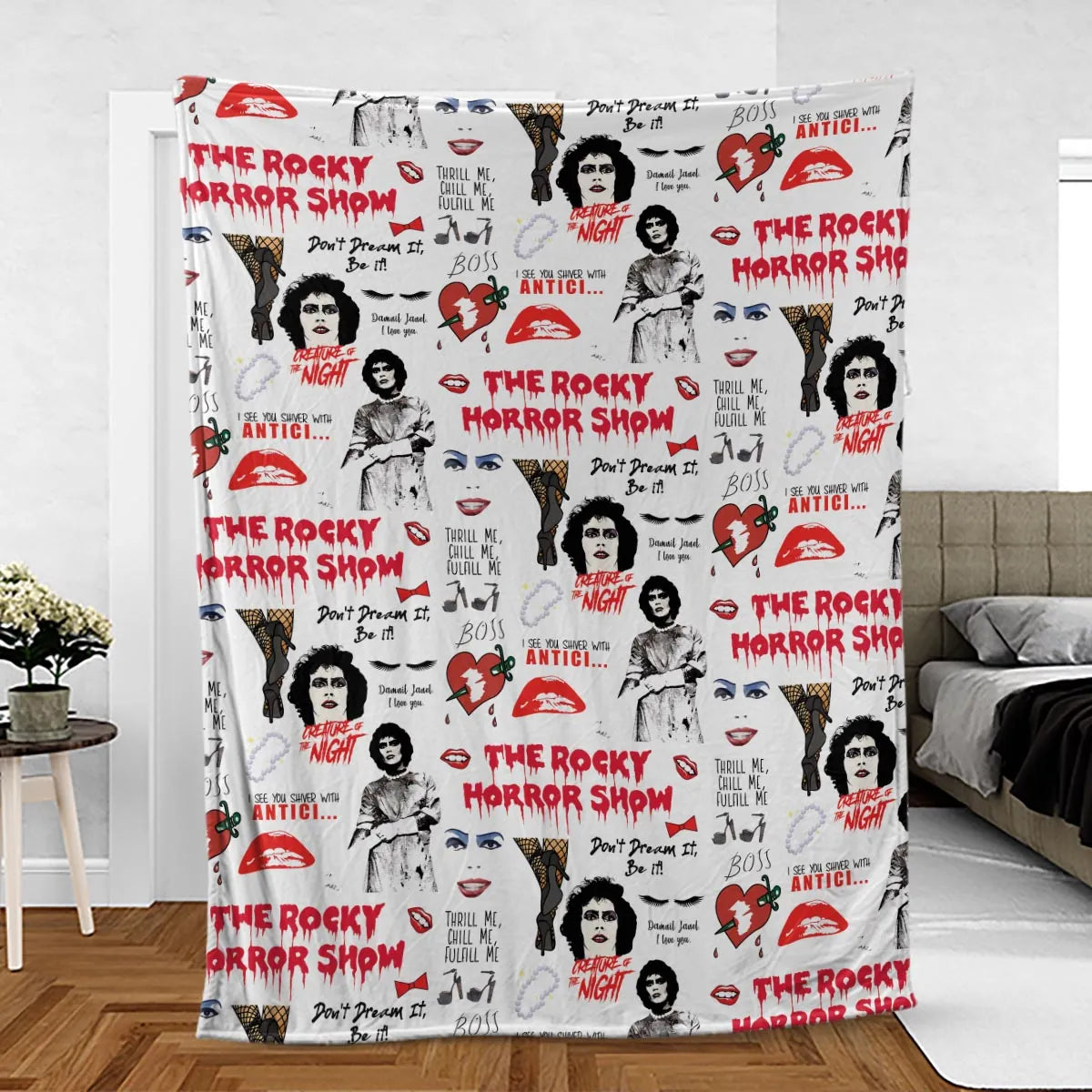 The Rocky Horror Picture Show Pattern Fleece Blanket