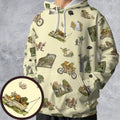 Frog and Toad Pattern All-over Print Hoodie