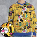 Cartoon Drip Looney Tunes All-over Print Sweatshirt