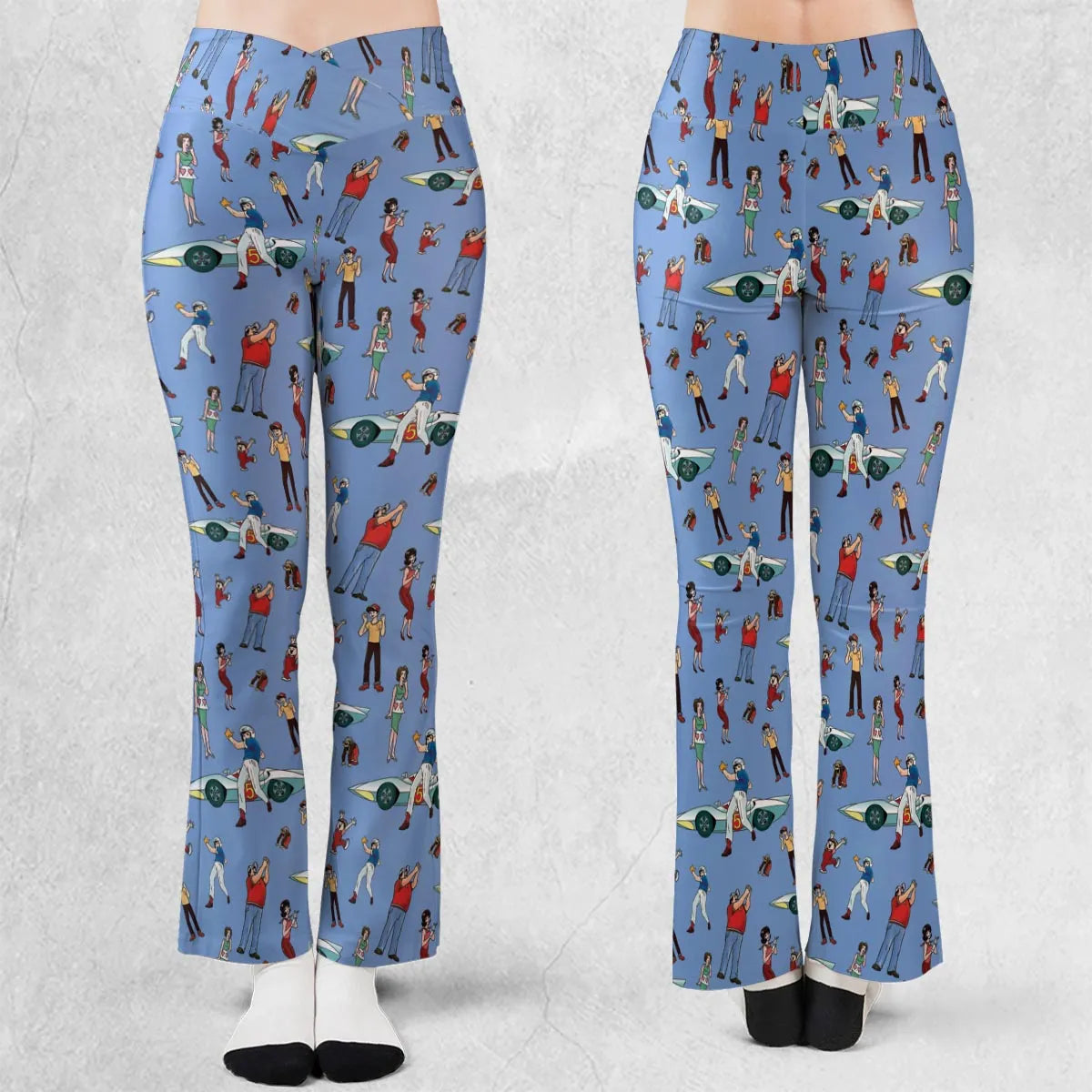 Speed Racer Characters Pattern Flare Leggings